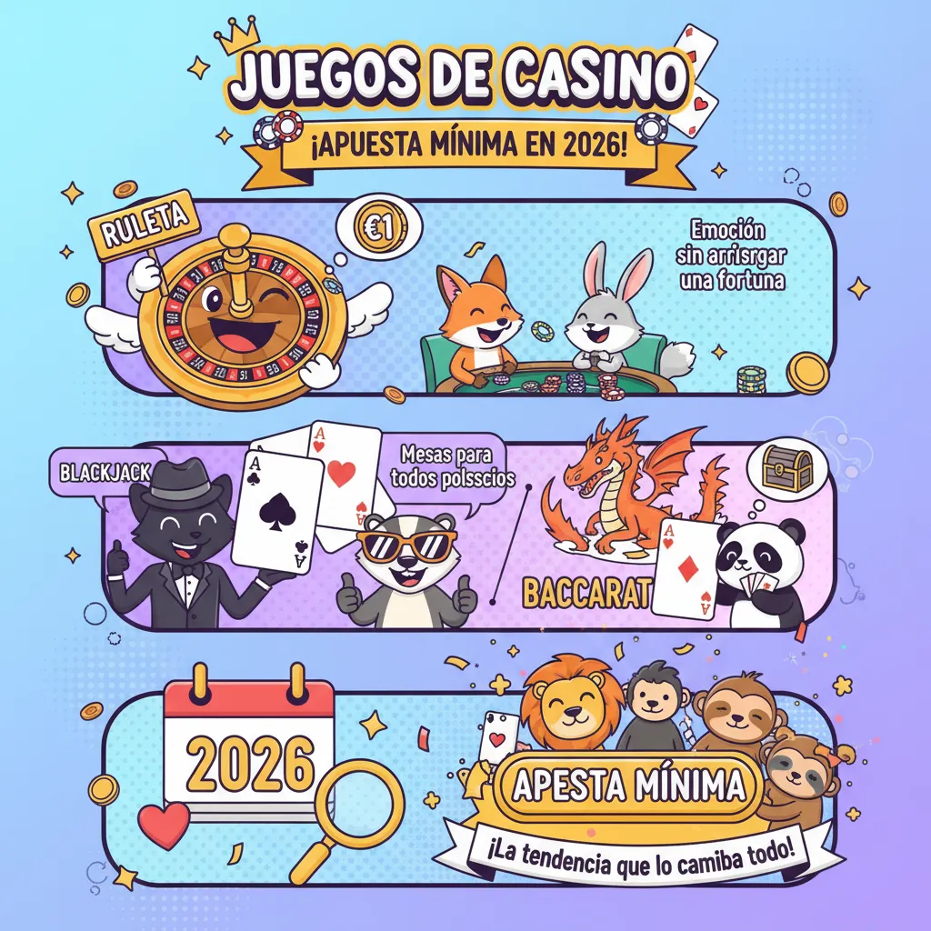 Ruleta, Blackjack y Baccarat con Apuesta Mínima